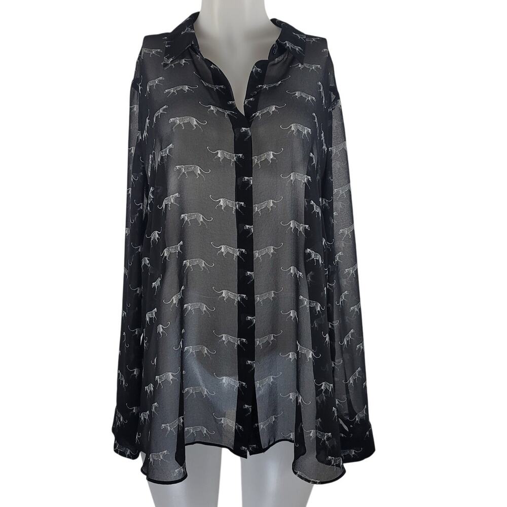 Lane Bryant Cheetah Print Sheer Blouse 18/20